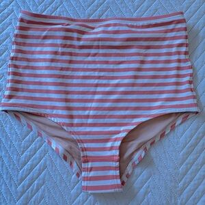 J. Crew Seamless high-waisted bikini bottom in stripe Size XS